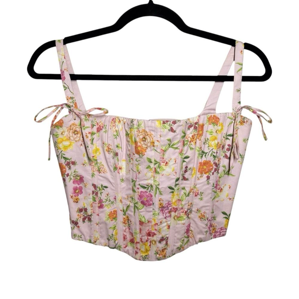House Of CB Light Pink 2 Piece Floral Corset Clarabelle Midi Sun Dress XS - Picture 2 of 16